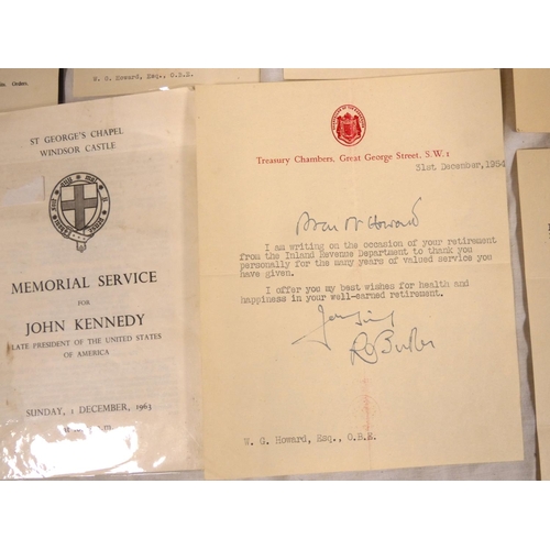 32 - Politics.  Group of 6 typescript letters incl. 2 signed by Rab Butler (1952 & 1954) with memoria... 
