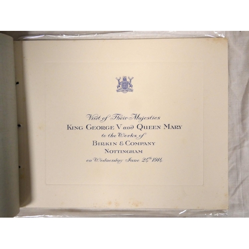 44 - BIRKIN & CO., Nottingham.  Visit of Their Majesties King George V & Queen Mary to the Works.... 