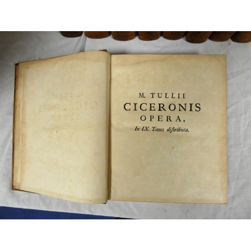 7 - CICERO M. T.&nbsp;&nbsp;Opera, ed. by Joseph Oliveti. The set of 9 vols. Titles in red & black. ... 