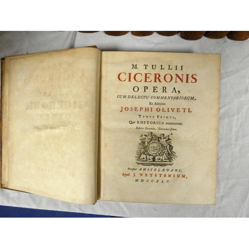7 - CICERO M. T.&nbsp;&nbsp;Opera, ed. by Joseph Oliveti. The set of 9 vols. Titles in red & black. ... 