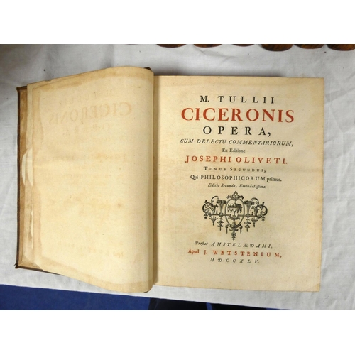 7 - CICERO M. T.&nbsp;&nbsp;Opera, ed. by Joseph Oliveti. The set of 9 vols. Titles in red & black. ... 