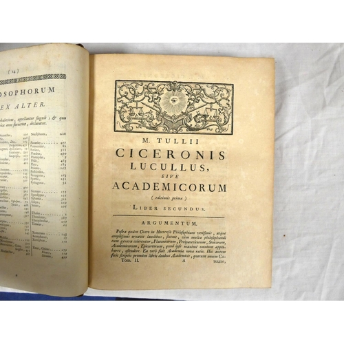 7 - CICERO M. T.&nbsp;&nbsp;Opera, ed. by Joseph Oliveti. The set of 9 vols. Titles in red & black. ... 