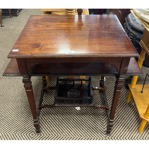 Mahogany hall table with lower tier.