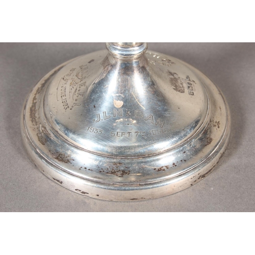 16 - Victorian silver vase with heavy repouss&eacute; decoration, with filled base, Walker & Hall, Sh... 