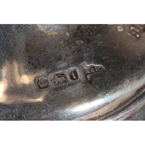 16 - Victorian silver vase with heavy repouss&eacute; decoration, with filled base, Walker & Hall, Sh... 