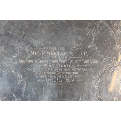 17 - Victorian silver salver with beaded border, on tripod whorl supports, Edward & John Barnard, Lon... 