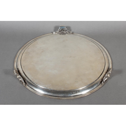 17 - Victorian silver salver with beaded border, on tripod whorl supports, Edward & John Barnard, Lon... 