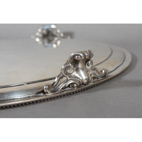 17 - Victorian silver salver with beaded border, on tripod whorl supports, Edward & John Barnard, Lon... 