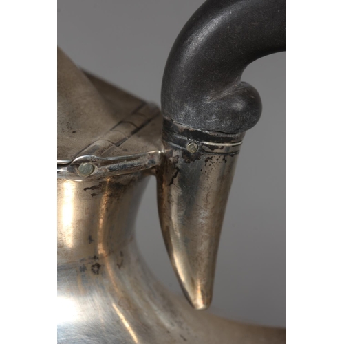 18 - Geo VI silver coffee pot with ebonised handle and knop, Thomas Latham & Ernest Morton, Birmingha... 