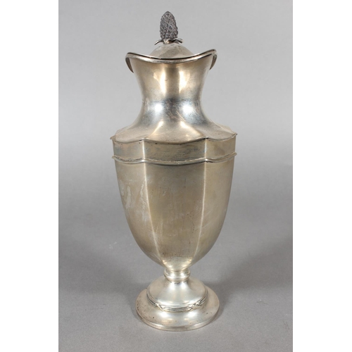 18 - Geo VI silver coffee pot with ebonised handle and knop, Thomas Latham & Ernest Morton, Birmingha... 