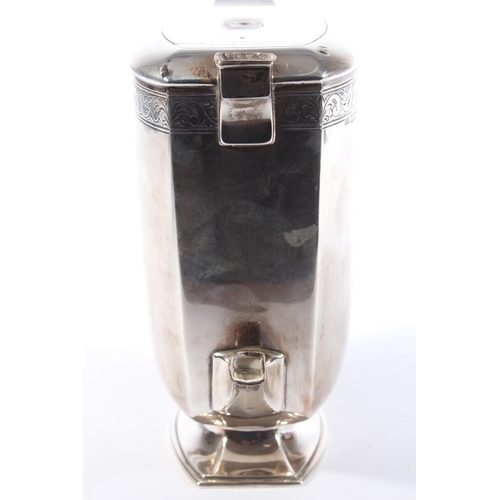 2 - George VI silver hot water pot, initialled M, no handle present,&nbsp;Frank Cobb & Co Ltd, Sheff... 