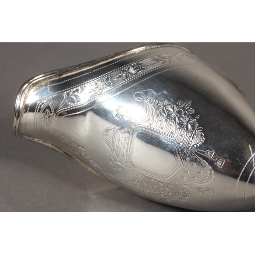 22 - Geo III silver helmet shaped cream jug, makers mark rubbed, London, 1793, 116g.&nbsp;