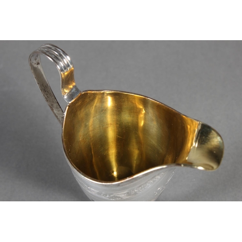 22 - Geo III silver helmet shaped cream jug, makers mark rubbed, London, 1793, 116g.&nbsp;