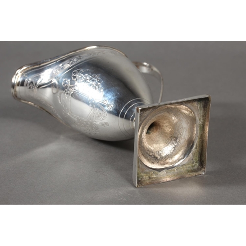 22 - Geo III silver helmet shaped cream jug, makers mark rubbed, London, 1793, 116g.&nbsp;
