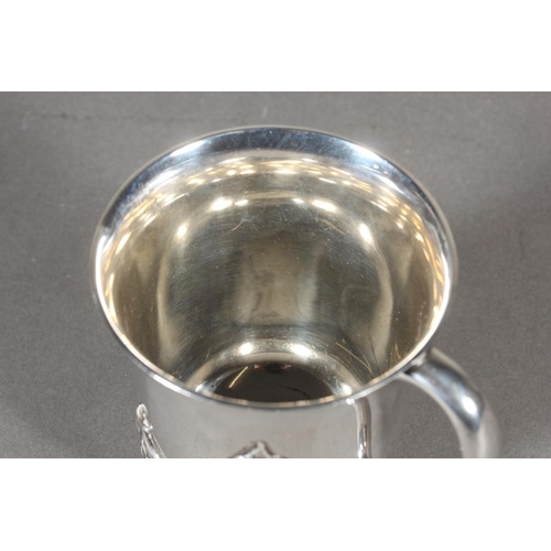 23 - Geo V silver tankard/christening mug of typical form, maker C.E, London, 1927, 183g.