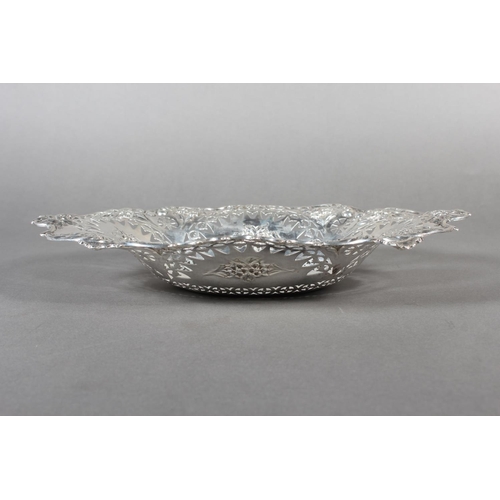 25 - Victorian silver heavily foliate decorated pierced bon bon dish or basket, Martin, Hall & Co (Ri... 