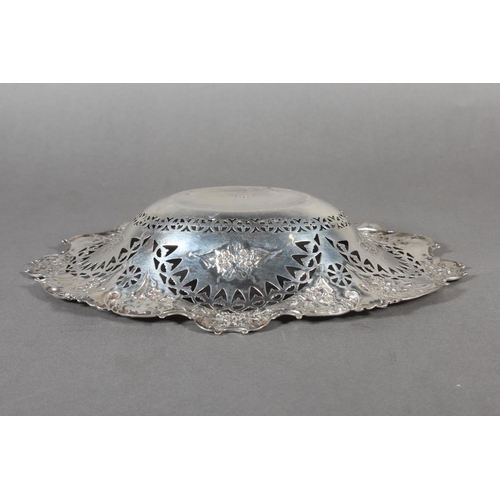 25 - Victorian silver heavily foliate decorated pierced bon bon dish or basket, Martin, Hall & Co (Ri... 