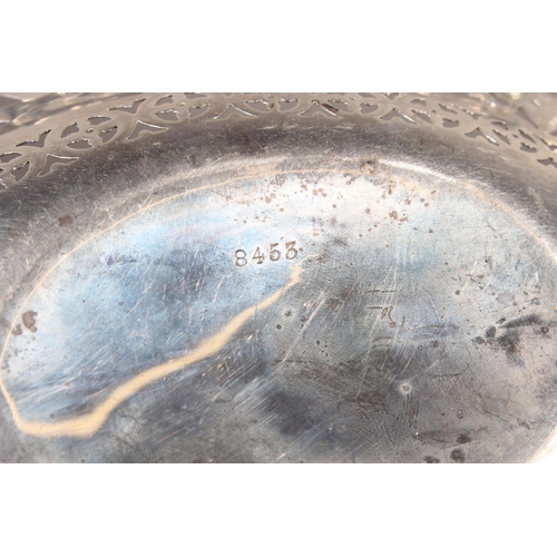 25 - Victorian silver heavily foliate decorated pierced bon bon dish or basket, Martin, Hall & Co (Ri... 