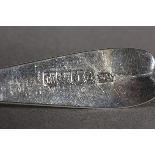 27 - Harlequin set of six Scottish silver dessert spoons, makers WA, AW and JE, all Edinburgh, 180g.