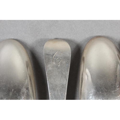 28 - Set of six Scottish silver tablespoons, maker RG - possibly Robert Greig, Perth, 445g.