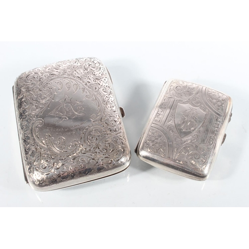 3 - Victorian silver cigarette case with heavy foliate decoration, 'Noakhali Railway March 1901' maker J... 