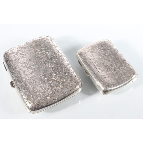 3 - Victorian silver cigarette case with heavy foliate decoration, 'Noakhali Railway March 1901' maker J... 