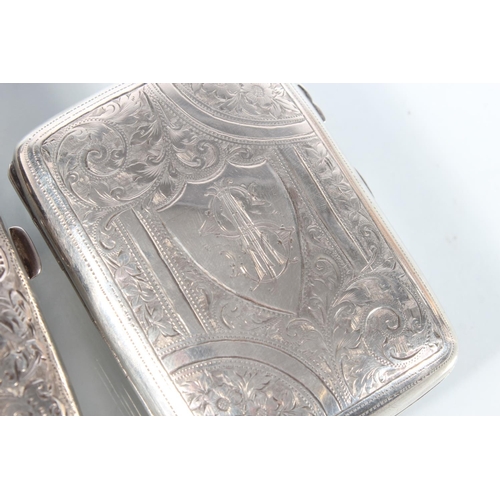 3 - Victorian silver cigarette case with heavy foliate decoration, 'Noakhali Railway March 1901' maker J... 