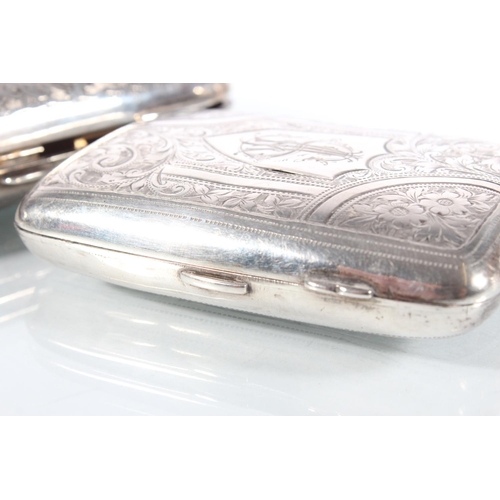 3 - Victorian silver cigarette case with heavy foliate decoration, 'Noakhali Railway March 1901' maker J... 
