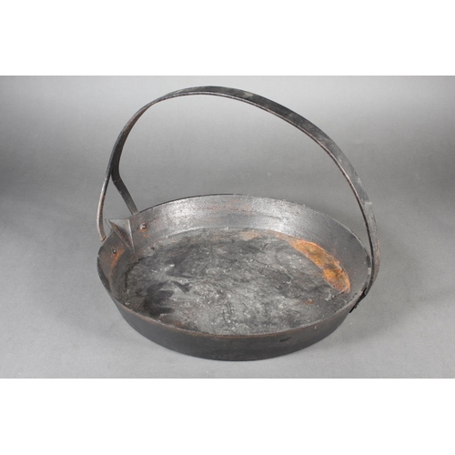 Gypsy style skillet pan with carrying handle and spout, the base ...