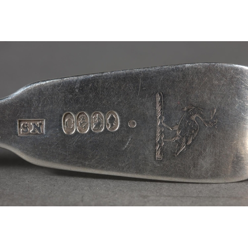 31 - Seven Irish silver fork, makers&nbsp;James Le Bas and&nbsp;Samuel Neville, Dublin, (7), 285g.