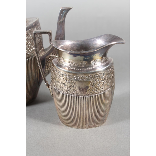 32 - Victorian silver three-piece tea service by James Dixon & Sons Ltd, Sheffield 1899, 840g gross.&... 