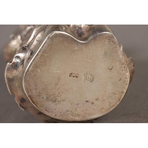 33 - Pair of German novelty 800 grade cast silver figural pepper pot condiments in the form of a Dutch bo... 