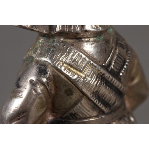 33 - Pair of German novelty 800 grade cast silver figural pepper pot condiments in the form of a Dutch bo... 