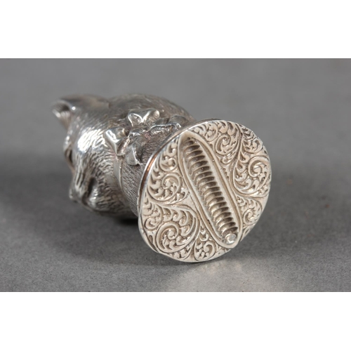 34 - Elizabeth II contemporary novelty silver vesta box in the form of a cat's head, makers marks BAC, Lo... 