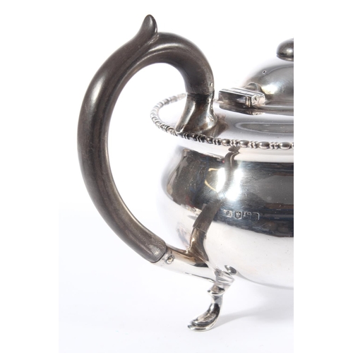 4 - Geo V silver three piece tea service comprising of teapot, sugar bowl and cream jug,&nbsp;Atkin Brot... 