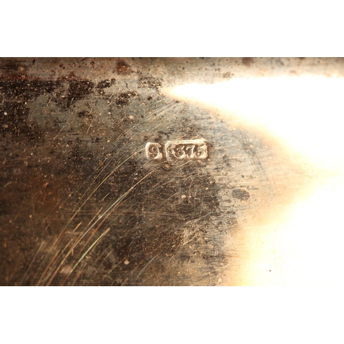 106 - 9ct yellow gold cigarette case of curved form, the front cover with initialled monogram,&nbsp;Adie B... 