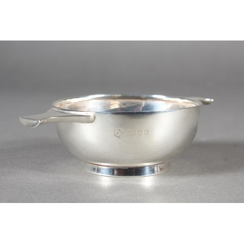 11 - Set of four silver twin handled quaichs or salts of plain form,&nbsp;Roberts & Belk Ltd, London,... 