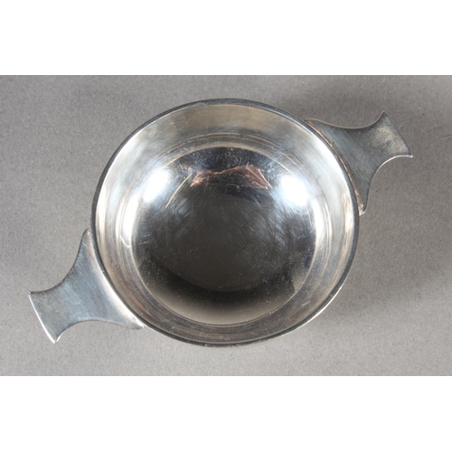 11 - Set of four silver twin handled quaichs or salts of plain form,&nbsp;Roberts & Belk Ltd, London,... 