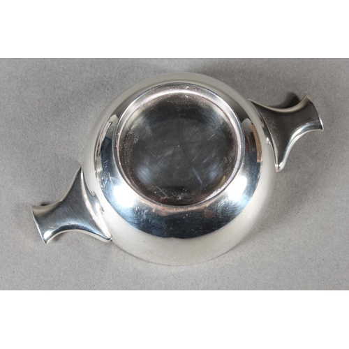11 - Set of four silver twin handled quaichs or salts of plain form,&nbsp;Roberts & Belk Ltd, London,... 