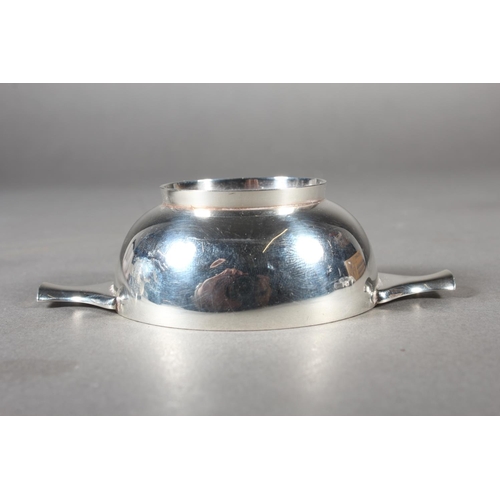 11 - Set of four silver twin handled quaichs or salts of plain form,&nbsp;Roberts & Belk Ltd, London,... 
