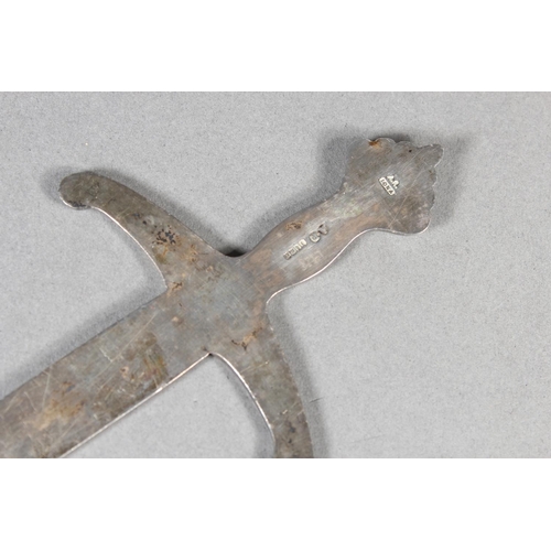 46 - Alexander Ritchie (1856-1941) Iona Celtic revival silver paper knife in the form of a broadsword, Al... 