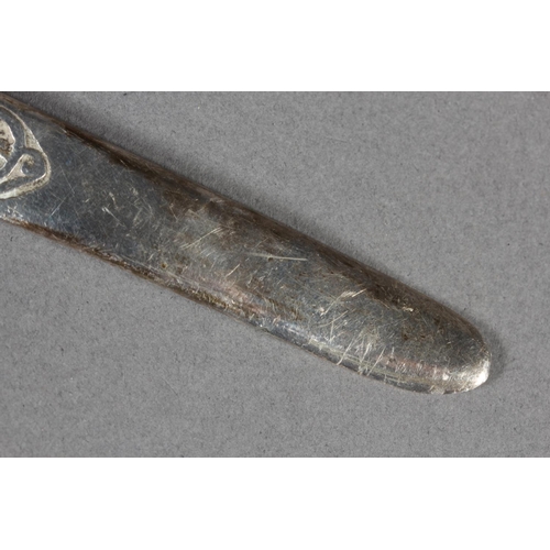 46 - Alexander Ritchie (1856-1941) Iona Celtic revival silver paper knife in the form of a broadsword, Al... 