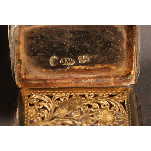 6 - Three antique silver vinaigrettes, two by Joseph Wilmore and one Joseph Taylor, Birmingham, 49g.