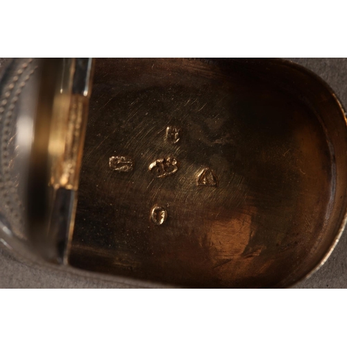 7 - Two antique silver vinaigrettes, Nathaniel Mills and Thomas Shaw, Birmingham, and a small silver snu... 