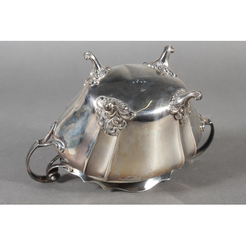 40 - Geo V silver sugar bowl with loop handles raised on whorl feet, '1st Arab Hacks, Grand Slam, 1910', ... 
