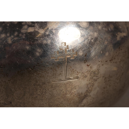 42 - Geo V silver cream jug with loop handle, maker possibly GE or GF, London, 1924, 279g.