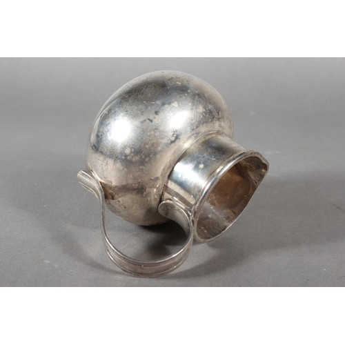 42 - Geo V silver cream jug with loop handle, maker possibly GE or GF, London, 1924, 279g.