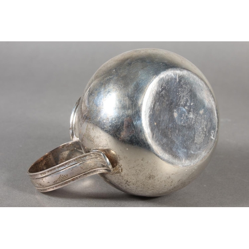 42 - Geo V silver cream jug with loop handle, maker possibly GE or GF, London, 1924, 279g.