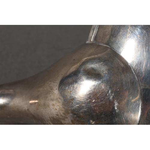 43 - Geo IV silver teapot with heavy foliate decoration and greyhound or whippet mount finial to the lid,... 