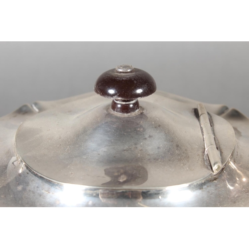 44 - Geo V silver teapot with wooden handle and knop, initialled S, Brook & Son, Sheffield, 1916, 823... 